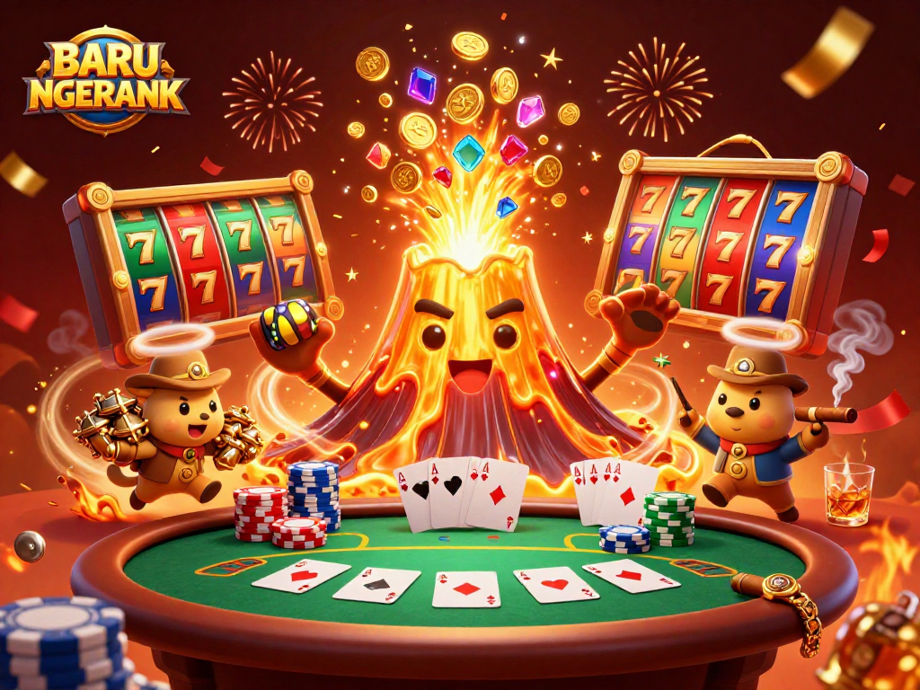 BARU NGERANK showcases players embracing thrilling slot adventures with vibrant 3D visuals and exciting gameplay.