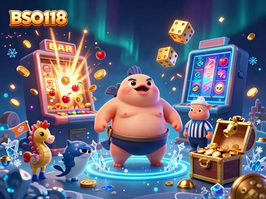Engage in thrilling gameplay at BSO118 with colorful characters and dynamic casino elements.