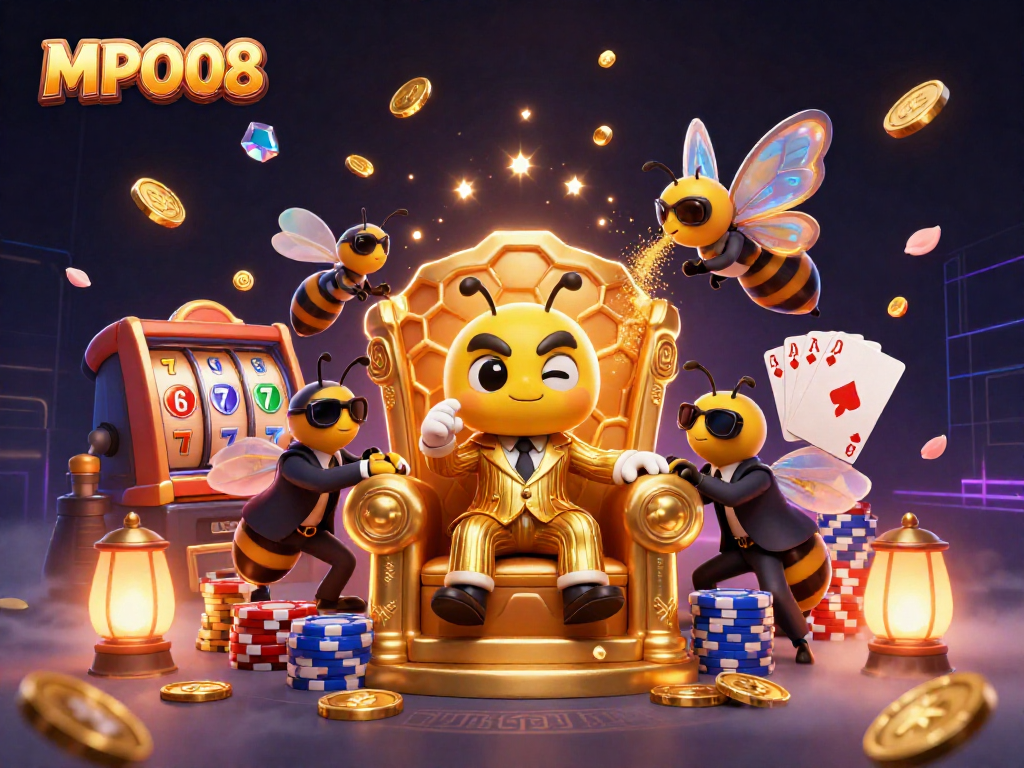 MPO08 showcases exciting slot gaming with dazzling visuals and character-filled illustration.