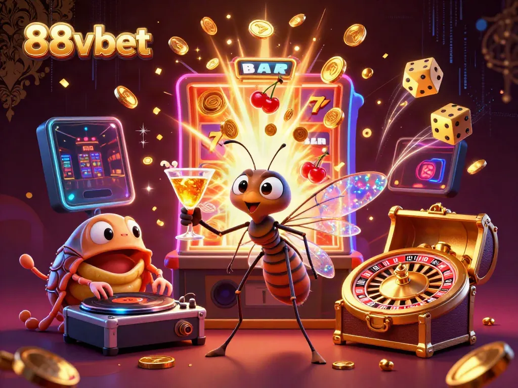 Experience exhilarating casino fun at 88vbet with vibrant gaming character action.