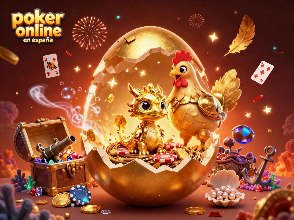 Juega al póker online en España con una escena mágica y llena de detalle que muestra acción y emoción.
