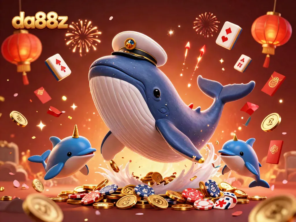 Experience thrilling jackpots with da88z through a vibrant 3D animated scene filled with playful casino characters.