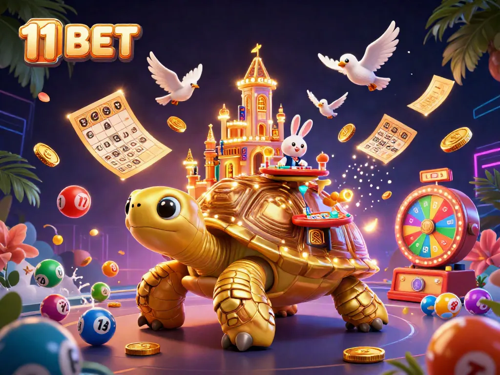 Engage in thrilling gameplay with 11 BET's vibrant casino scenes featuring unique characters and interactive elements.