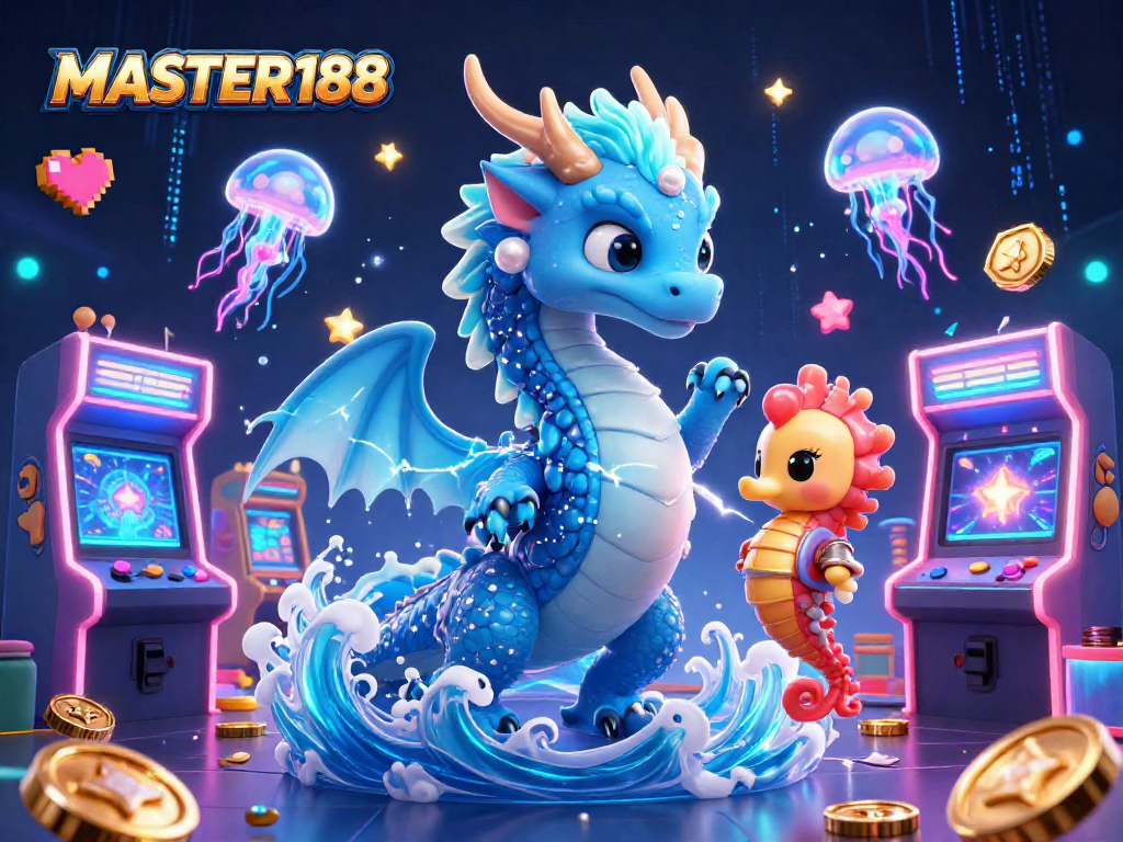 Experience the thrill of MASTER188 with a vibrant underwater casino scene featuring unique characters.