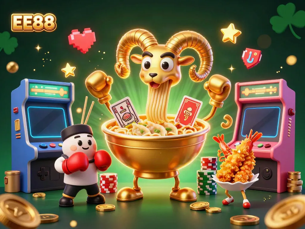 Engage with EE88's dynamic gaming experience, featuring vibrant characters in a lively casino scene.