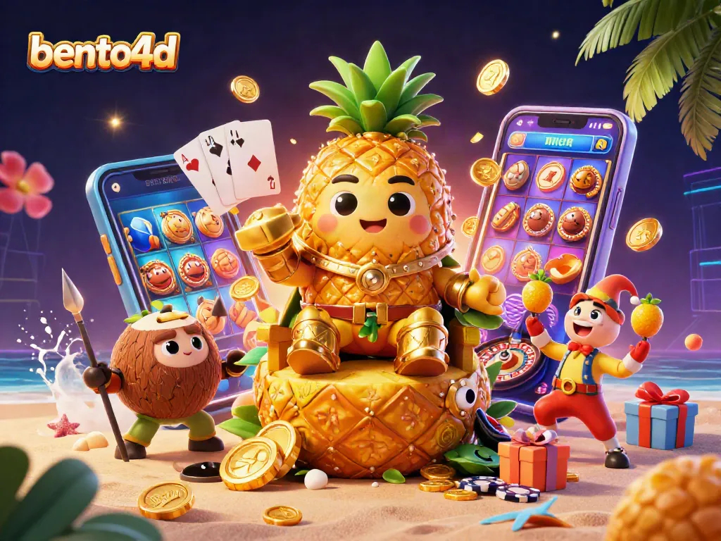 Join the action with bento4d's vibrant cartoon characters in an engaging beach casino scene.