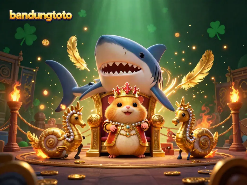 Experience the thrill of bandungtoto with a golden hamster king in a vibrant casino arena.