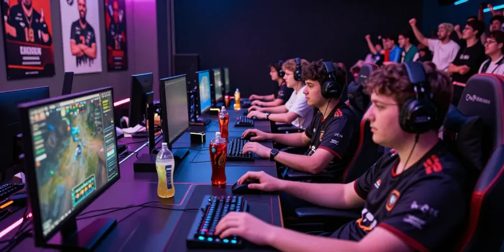 Players competing at esports tournament on https://ku88vt.com/ showcasing intense gaming action.