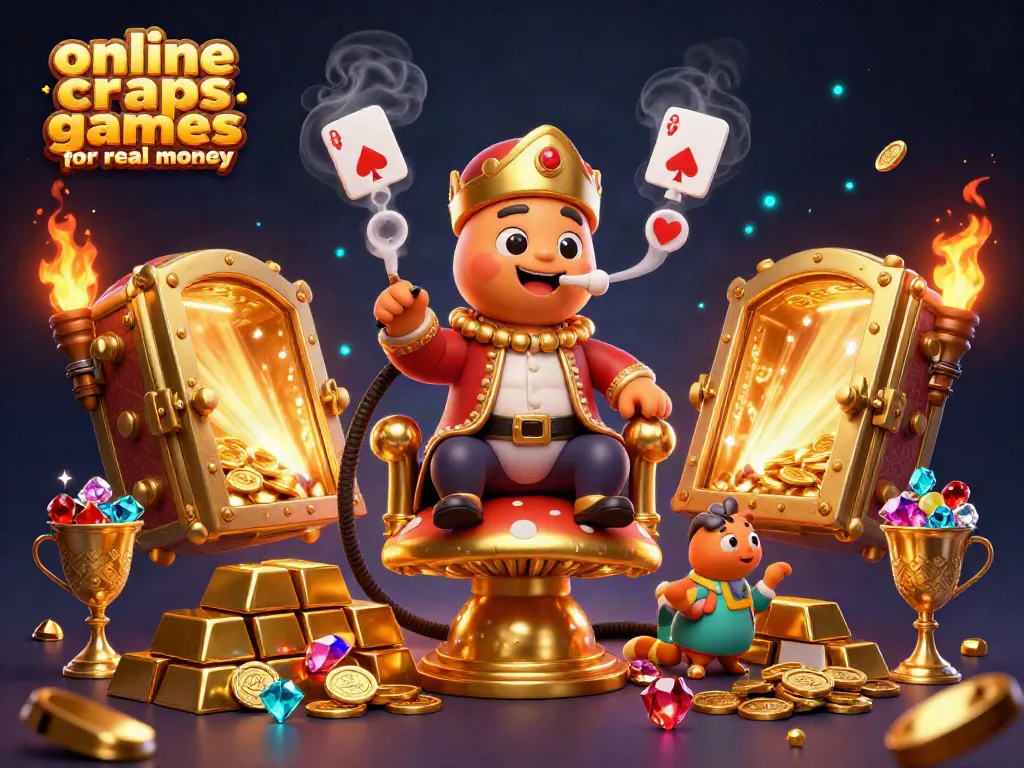 Experience immersive online craps games for real money with an engaging, colorful casino scene.