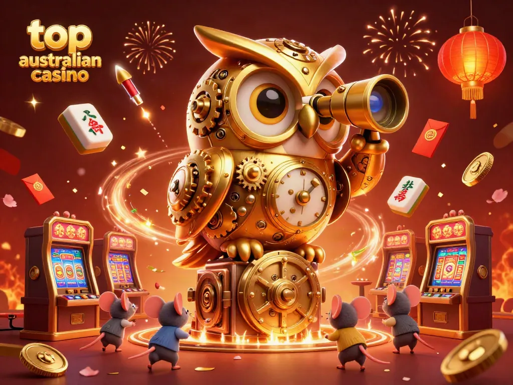 Experience the thrill of the top australian casino with vibrant characters amidst a festive atmosphere.
