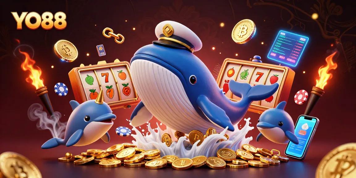 YO88 players spin the reels with excitement as the whale breaches into gold coins