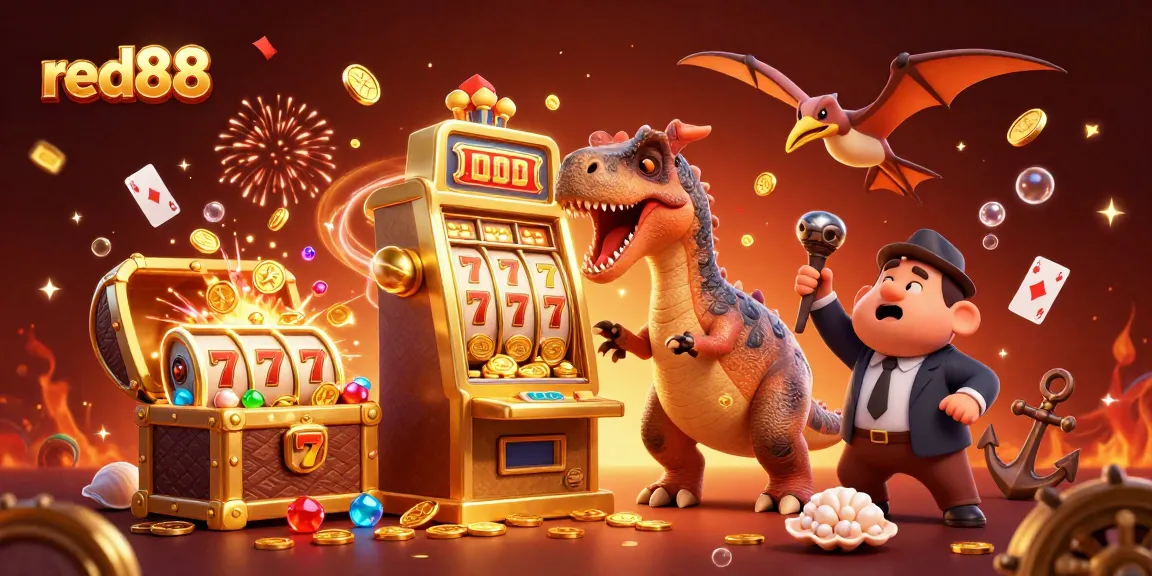 Experience the thrills of red88 with a pachycephalosaurus jackpot scene and casino action.