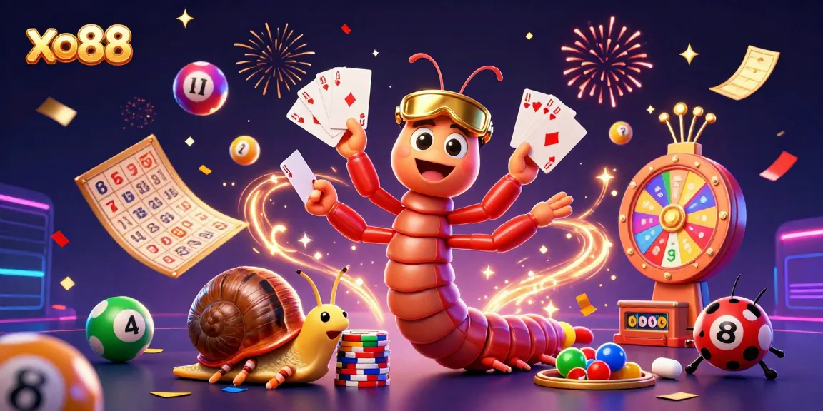 Experience the vibrant excitement of xo88 with a high-stakes casino scene featuring dynamic characters and colorful elements.
