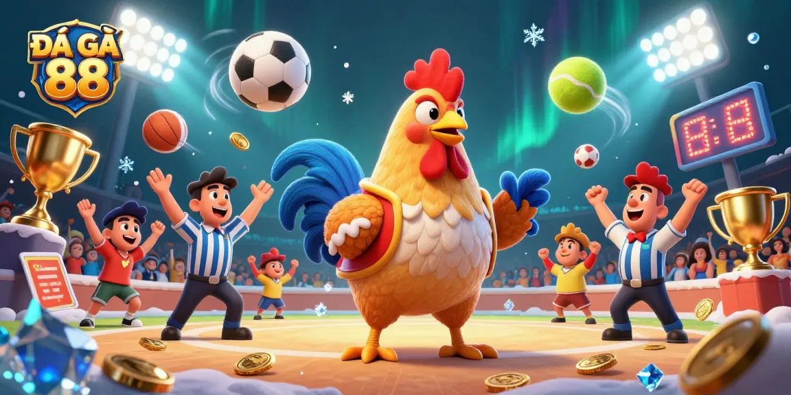 Experience thrilling ĐÁ GÀ 88 live matches with dynamic action and rich visual elements in the vibrant arena scene.