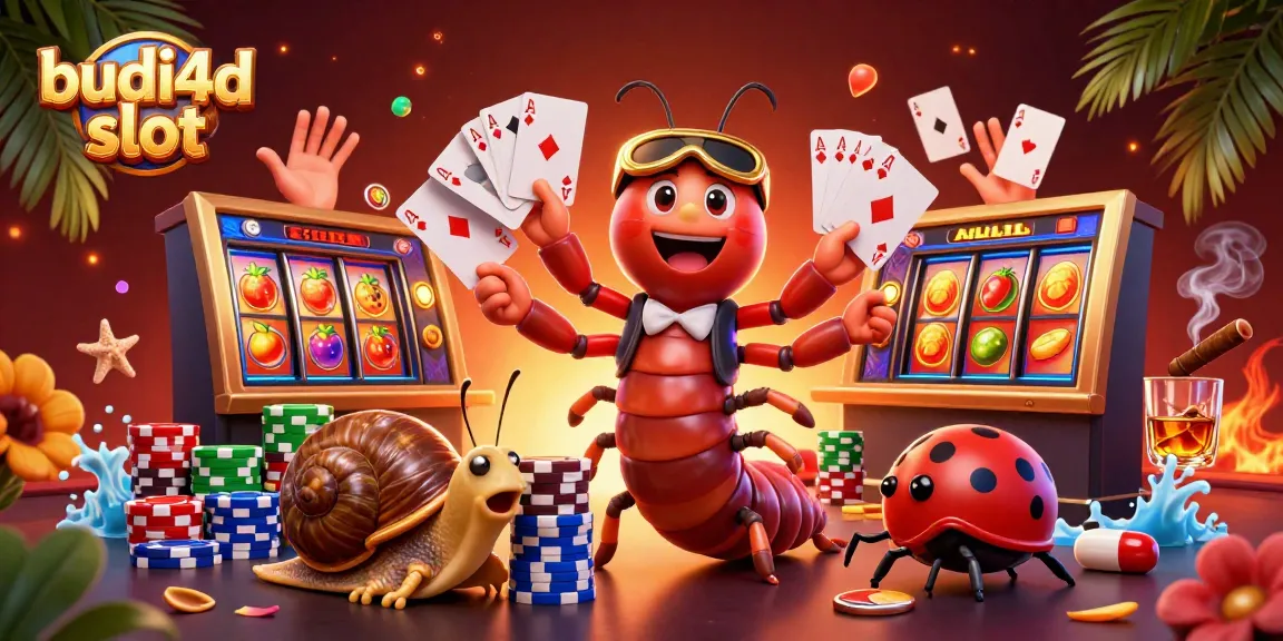 Experience thrilling gameplay at budi4d slot with an exciting 3D casino illustration featuring dynamic characters and vibrant slot elements.