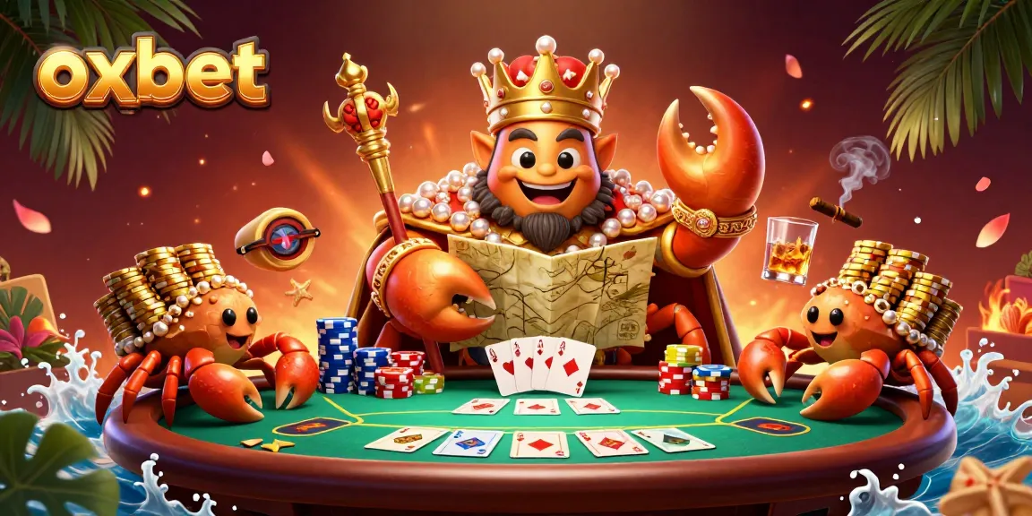 Experience excitement at Oxbet with a golden crab emperor ruling the casino scene filled with poker action.