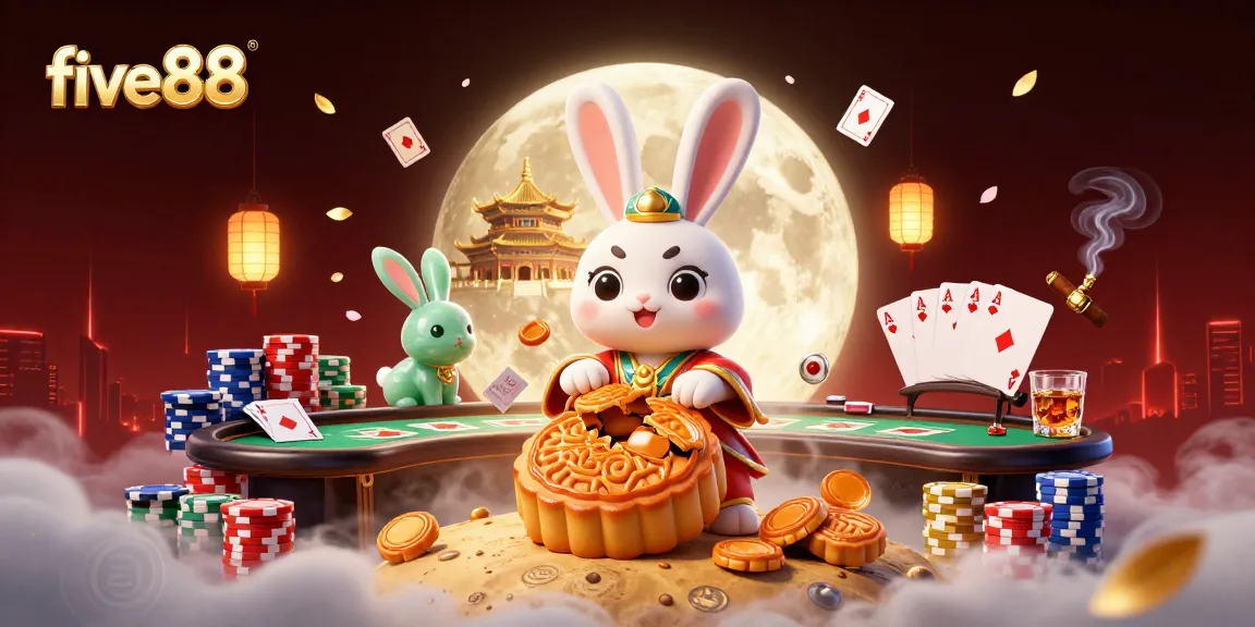 Experience the excitement of five88 with a vibrant casino scene featuring poker elements and mystical charm.