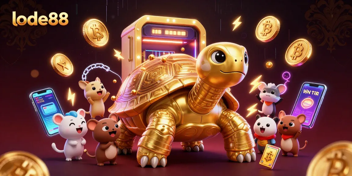 Experience thrilling gameplay with lode88, featuring a vibrant 3D tortoise pinball machine.