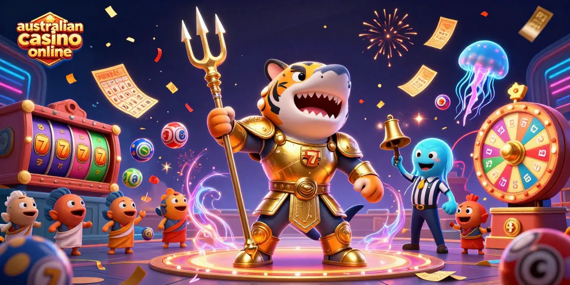 Experience the excitement of australian casino online with our vibrant 3D digital gaming scene.