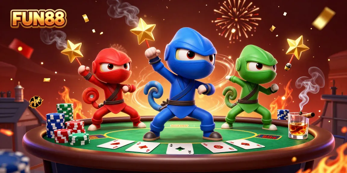 Engage in thrilling gameplay at FUN88 with ninja chameleons and dynamic poker elements.