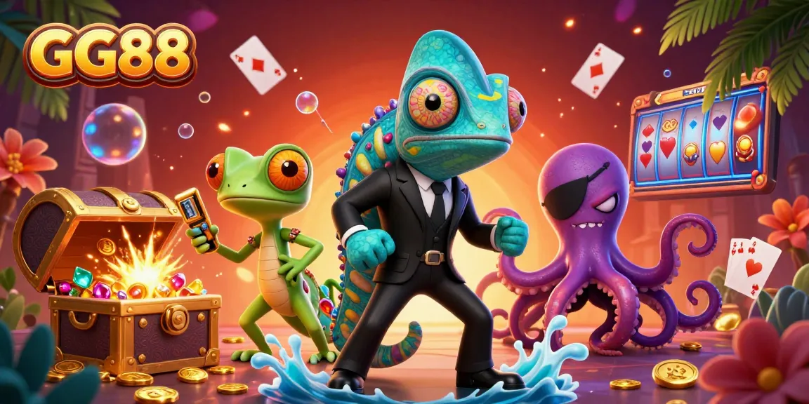 GG88 showcases a vibrant 3D casino scene with agents and rich game elements for engaging gambling.