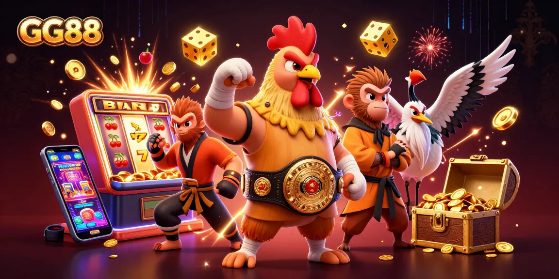 Engage in thrilling gaming experiences with GG88, featuring exciting characters and dynamic casino elements.