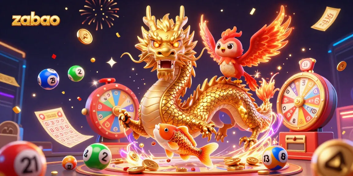 Experience zaobao's vibrant casino world with stunning dragons, phoenixes, and dynamic lottery elements.