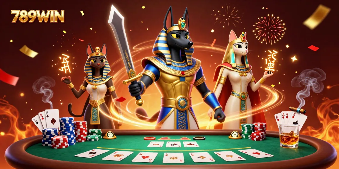 Play exciting games at 789WIN with vibrant poker chips and characters in a dynamic scene.