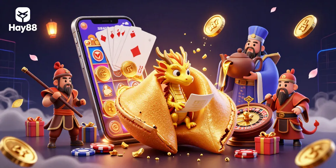 Experience winning strategies at Hay88 with a vibrant gaming scene featuring unique casino characters and dynamic action.