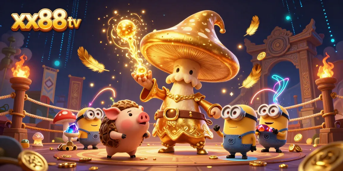 Experience thrilling adventures at xx88 tv with a whimsical golden wizard and treasures in a magical casino setting.