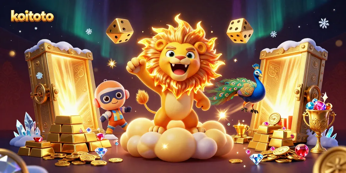 Koitoto’s sun lion and golden dice symbolize winning opportunities in the gambling world